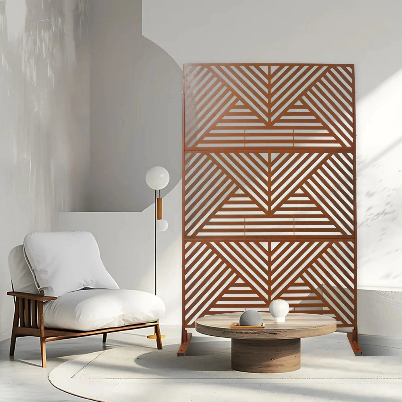 Freestanding Outdoor & Indoor Freestanding Metal Privacy Screen by HouseOfZazla