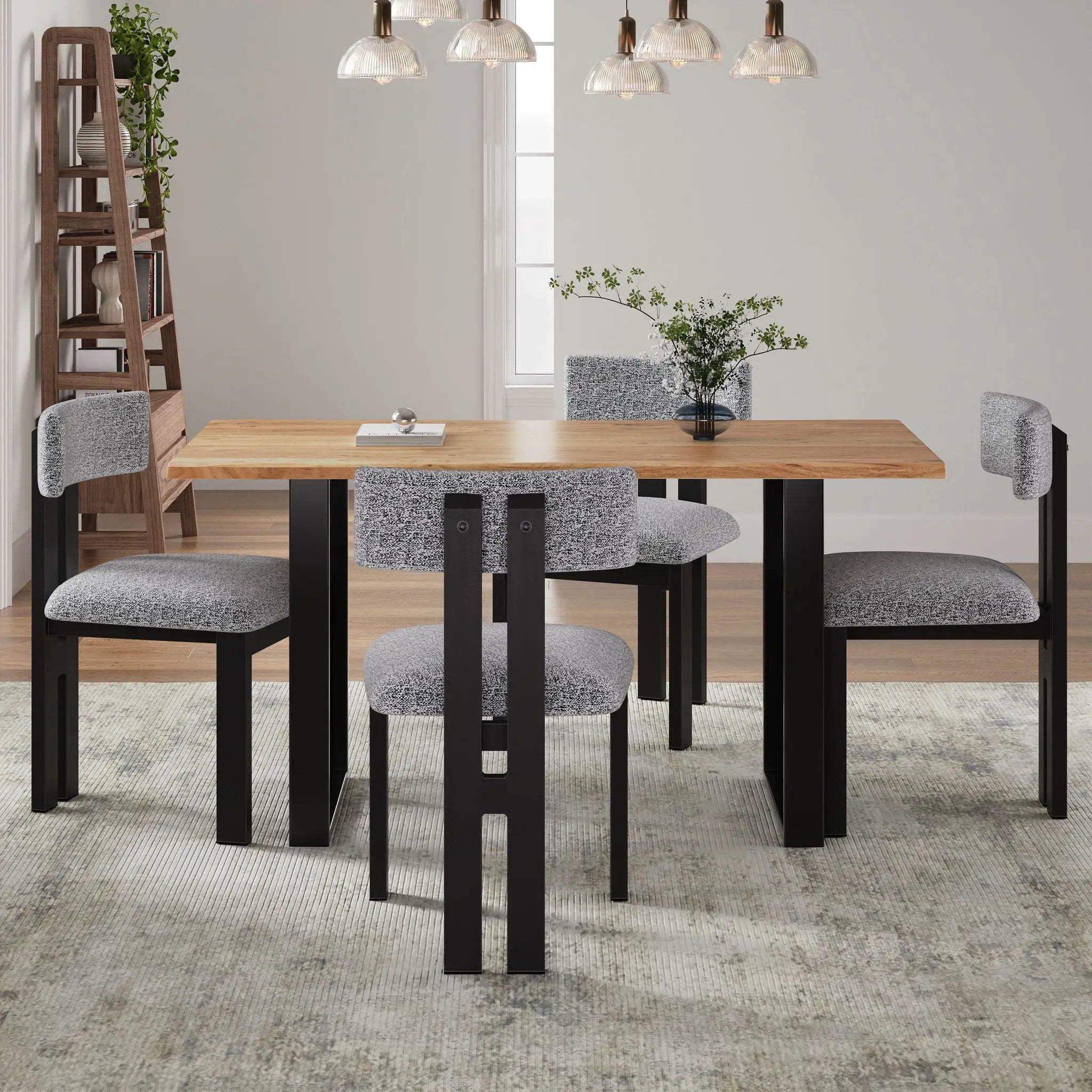 Modern Upholstered Armless Dining Chairs With Metal Legs by HouseOfZazla