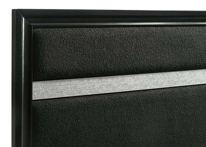 Miranda 54-inch Upholstered California King Panel Bed Black by Unique Piece Furniture