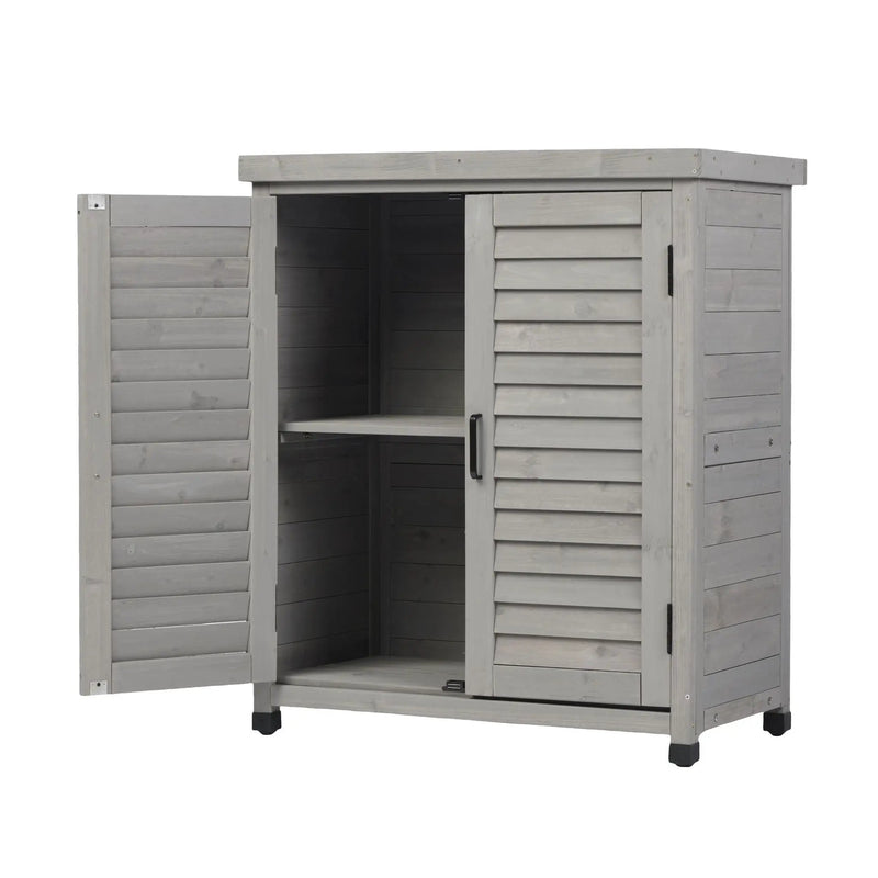 Potting Bench With Storage Cabinet And Metal Table Top For Outdoor by HouseOfZazla