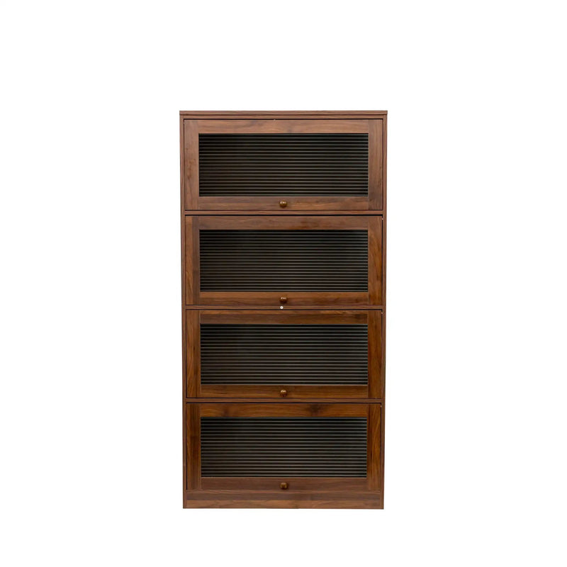 Bookcase Contemporary Closed Back Glass Doors Office Storage Cabinet by HouseOfZazla