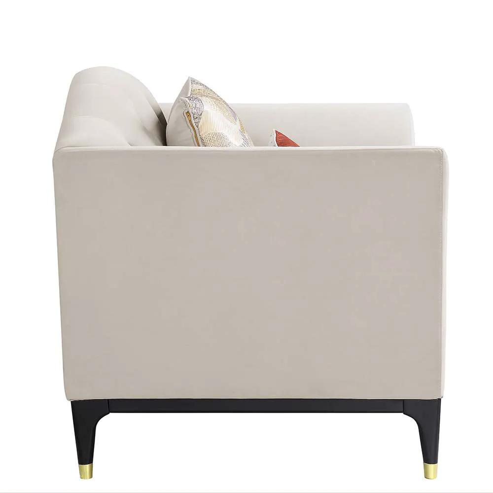 Tayden - Chair With 2 Pillows - Beige Velvet by Unique Piece Furniture