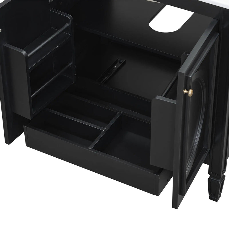 Double Sink Bathroom Vanity Set with Wall Mount Mirror Cabinet by HouseOfZazla