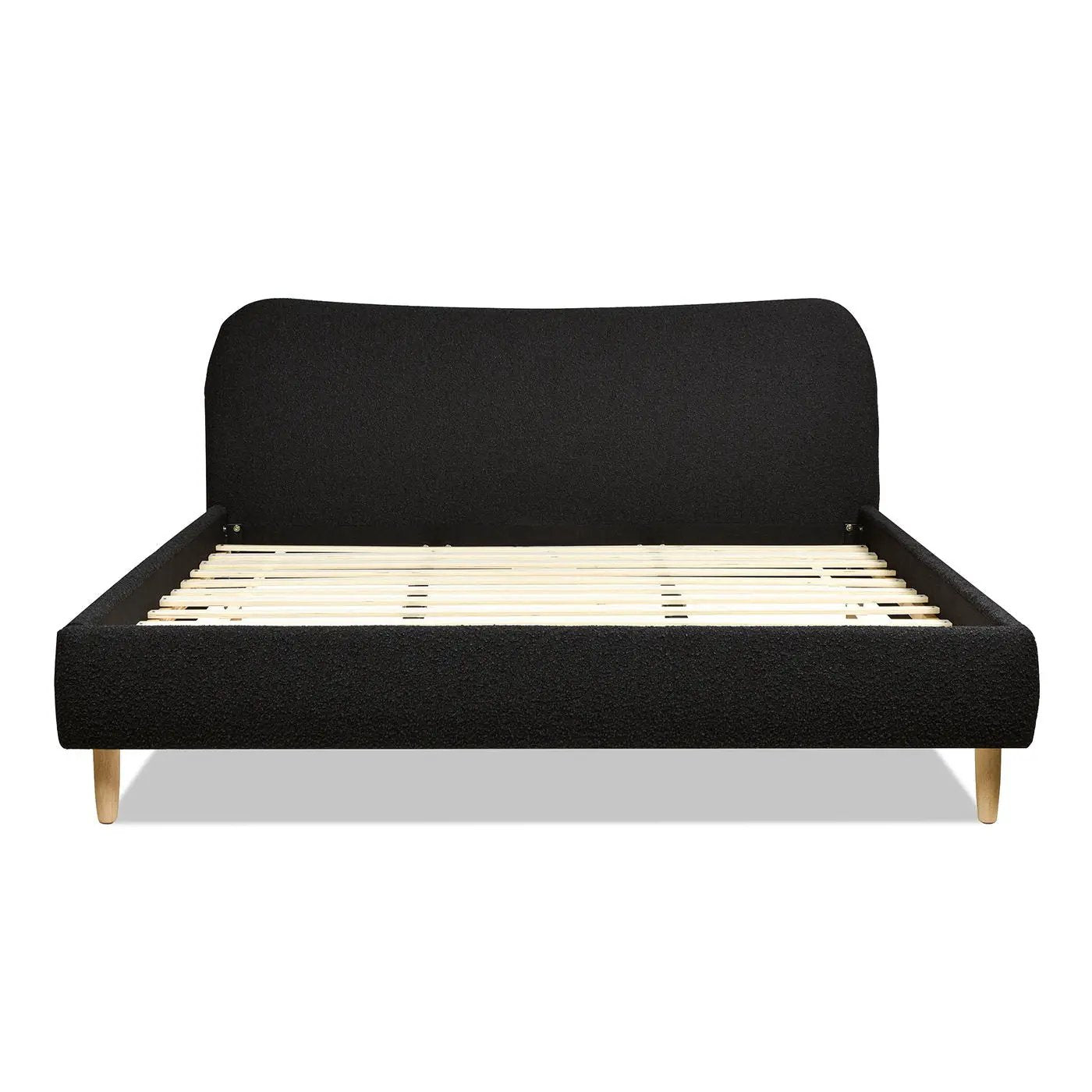 Roman - Curved Headboard Upholstered Platform Bed by HouseOfZazla