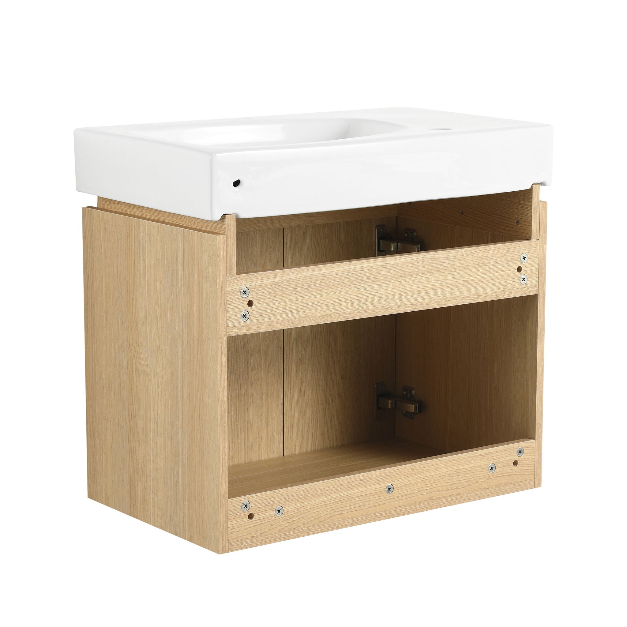 Modern Bathroom Vanity With Ceramic Basin, Wall Mounted Floating Sink Combo, Storage Cabinet by HouseOfZazla