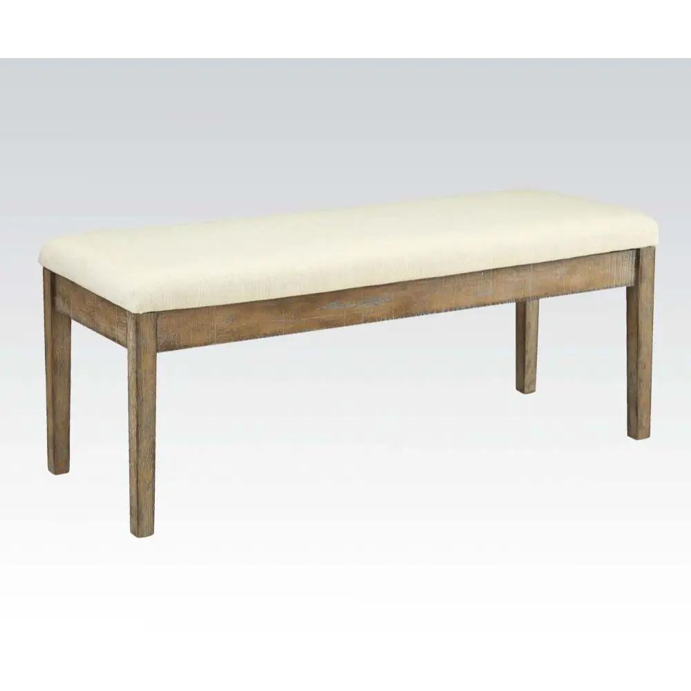 Claudia - Bench - Beige Linen & Salvage Brown by Unique Piece Furniture