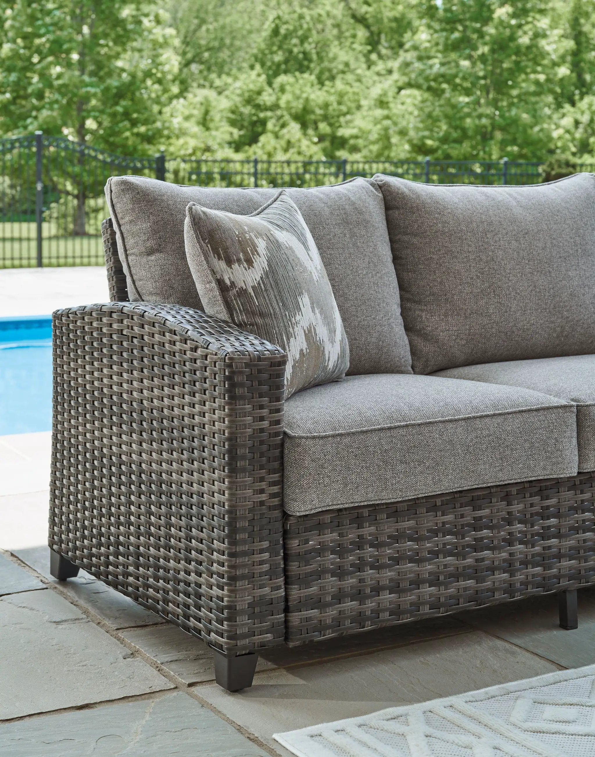 Oasis Court - Sofa, Chairs, Table Set (Set of 4) - Gray by Unique Piece Furniture