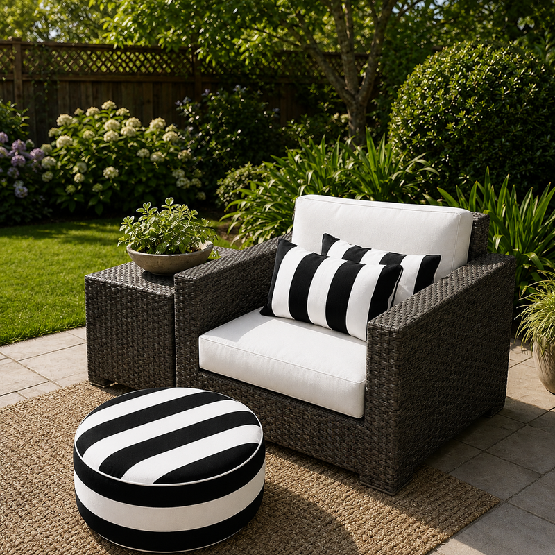 2 Pack Outdoor Lumbar Pillow with Inserts 12x20 Inch by HouseOfZazla
