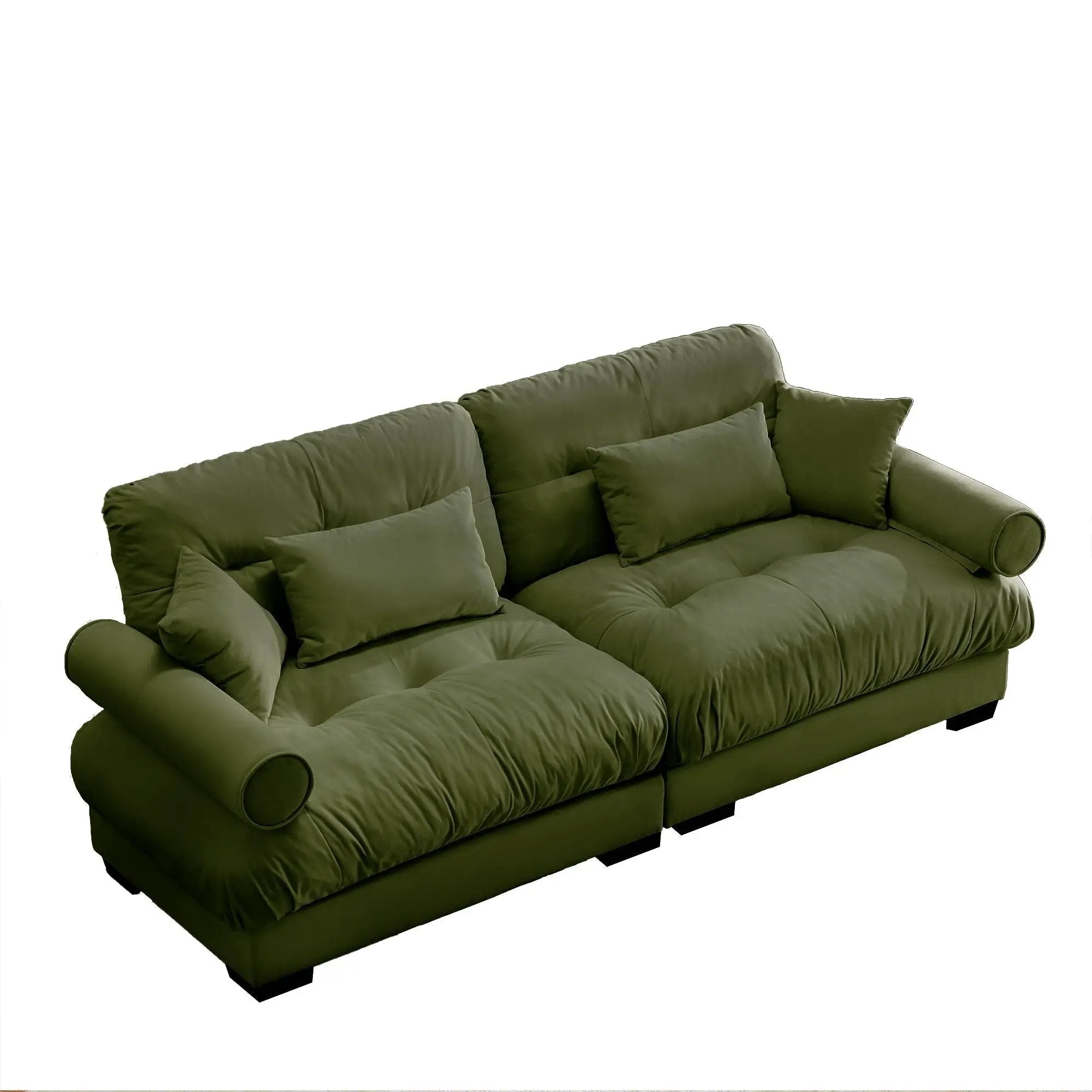 Modern Sofa With Bolstered Armrests And Pillows by Unique Piece Furniture