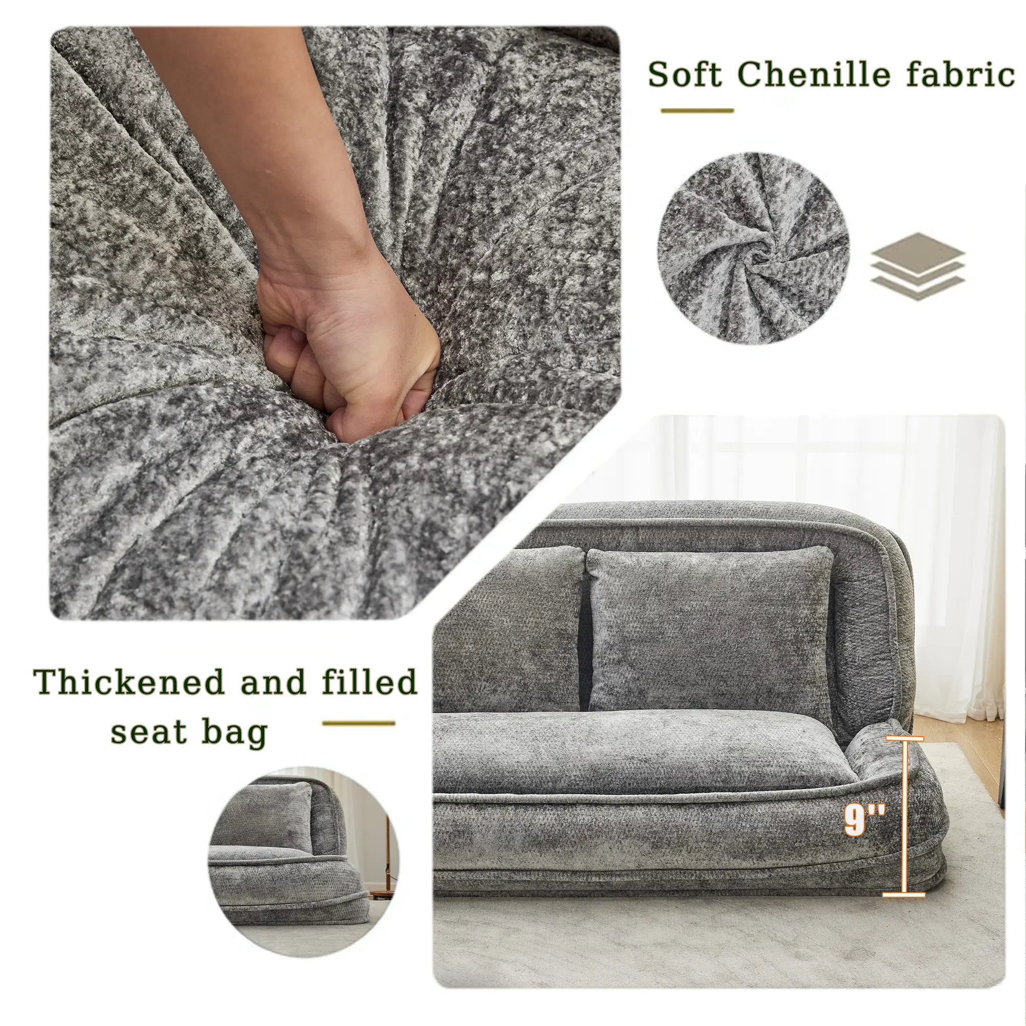Double Human Dog Bed Loveseat - Extra Large Floor Couch by HouseOfZazla