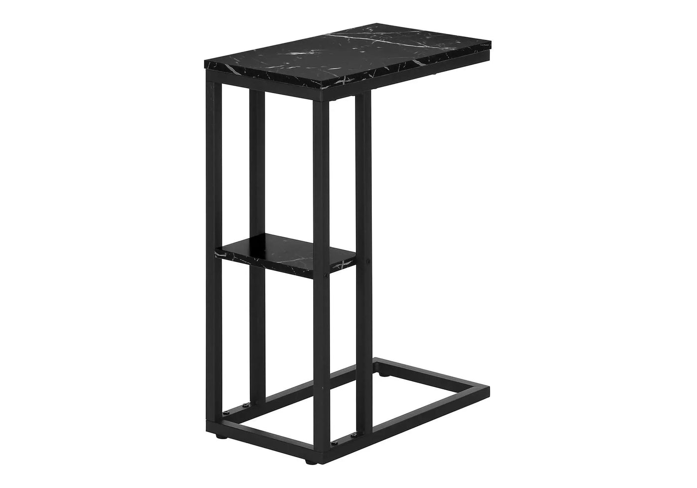 Accent Table, C - Shaped, Marble Look Contemporary & Modern Convenient Design by Unique Piece Furniture