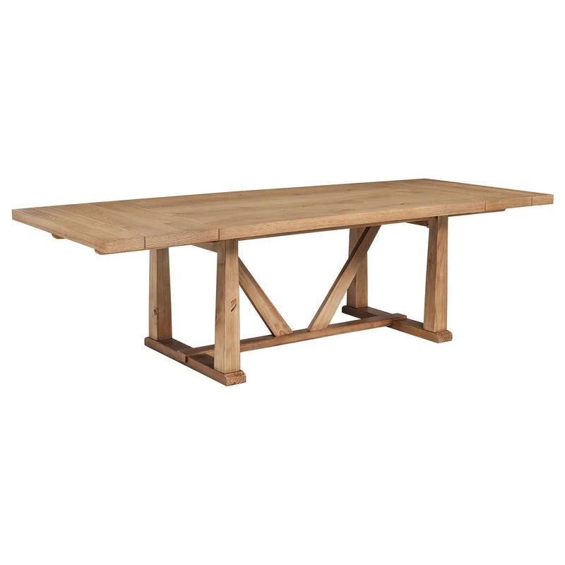 Middleton 106-inch Extension Leaf Dining Table Natural Brown by Unique Piece Furniture