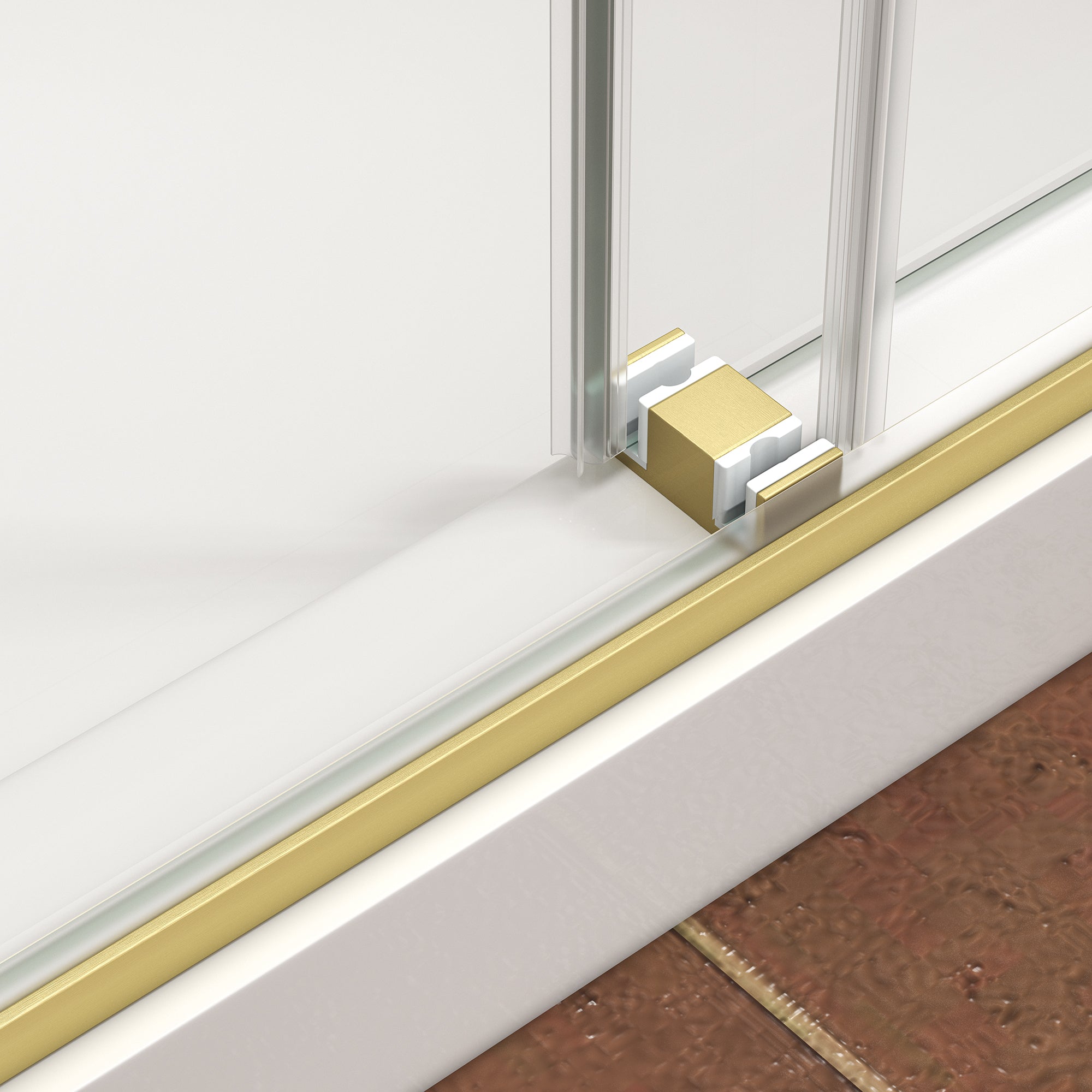 55"-60" W x 76" H Brushed Frameless Shower Door by HouseOfZazla