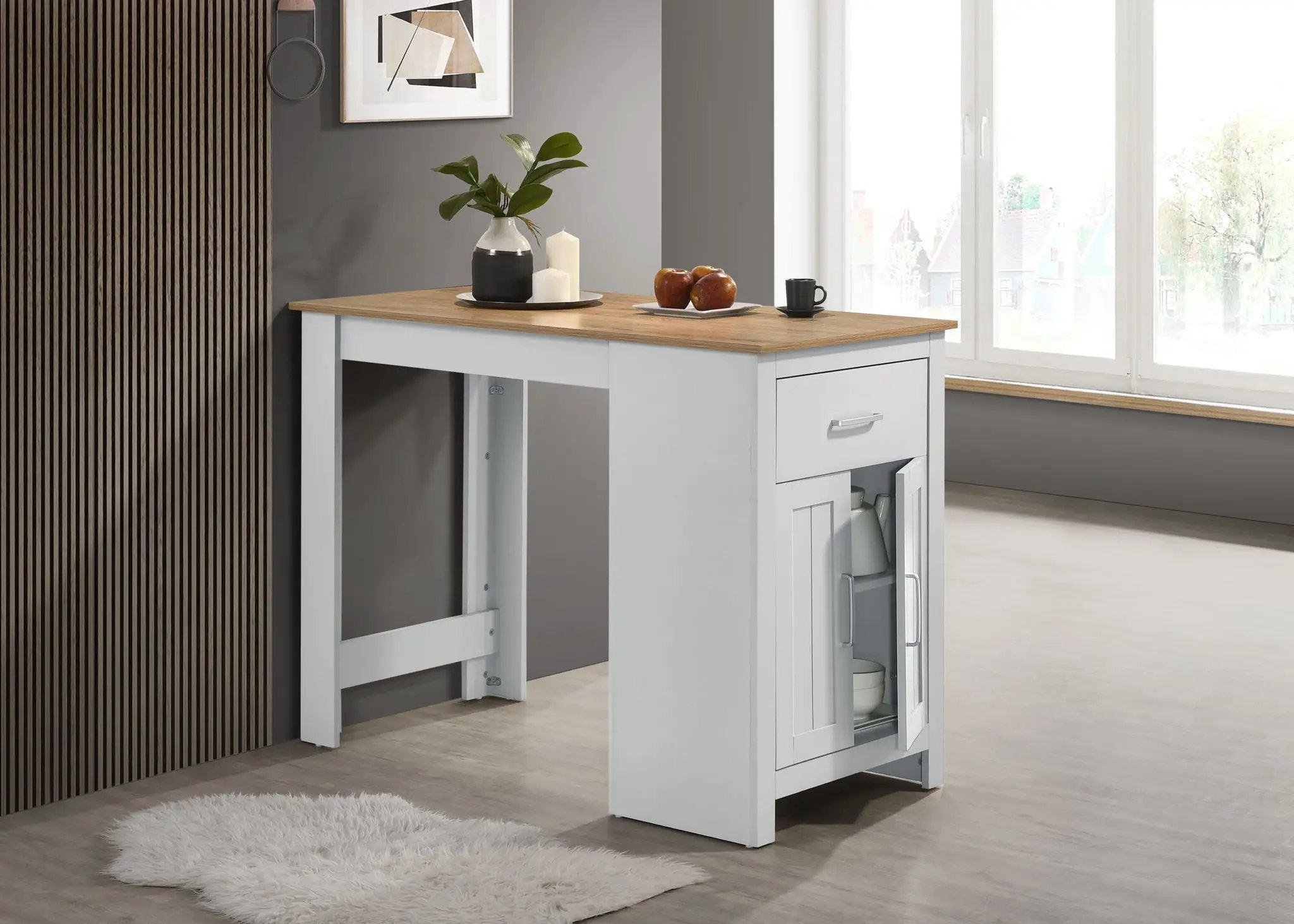Alonzo - Small Space Counter Height Dining Table With Cabinet And Drawer Storage by Unique Piece Furniture