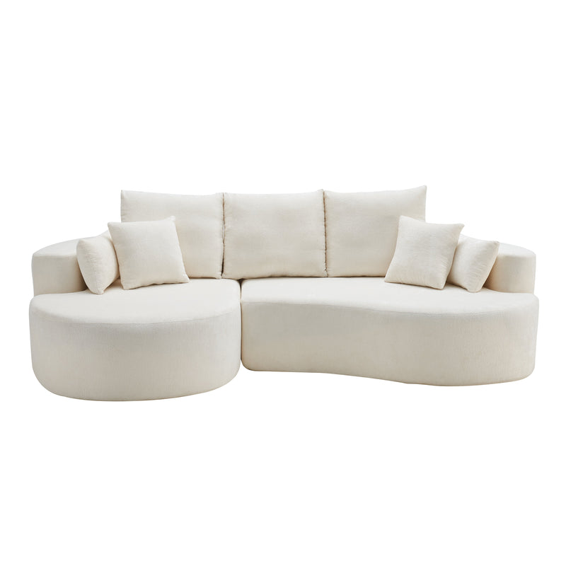 106 in. 2-Piece Fabric Cloud Curved Sectional Chenille Sofa with Chaise by HouseOfZazla