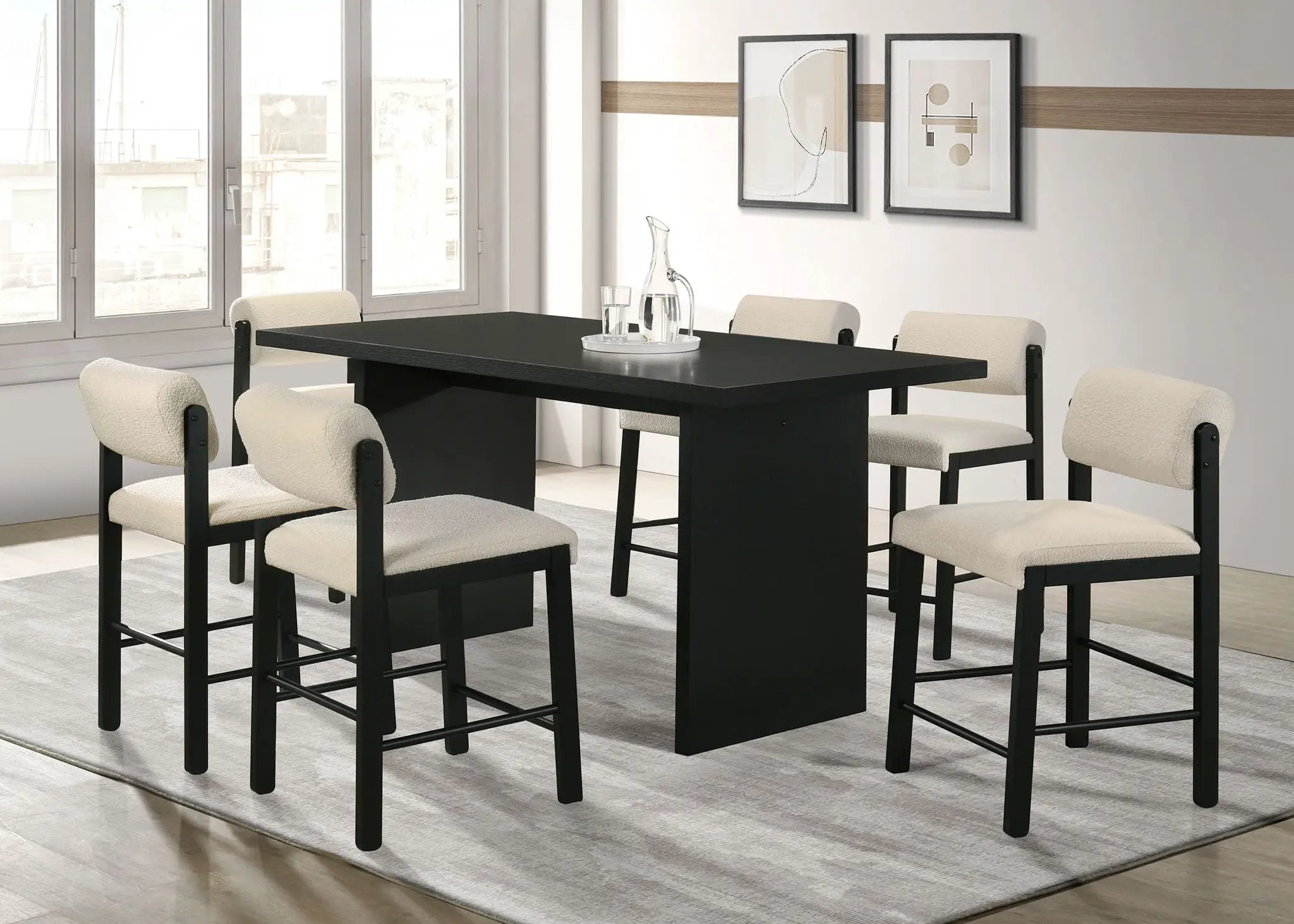 Decker 70-inch Rectangular Wood Counter Height Dining Table Black by Unique Piece Furniture