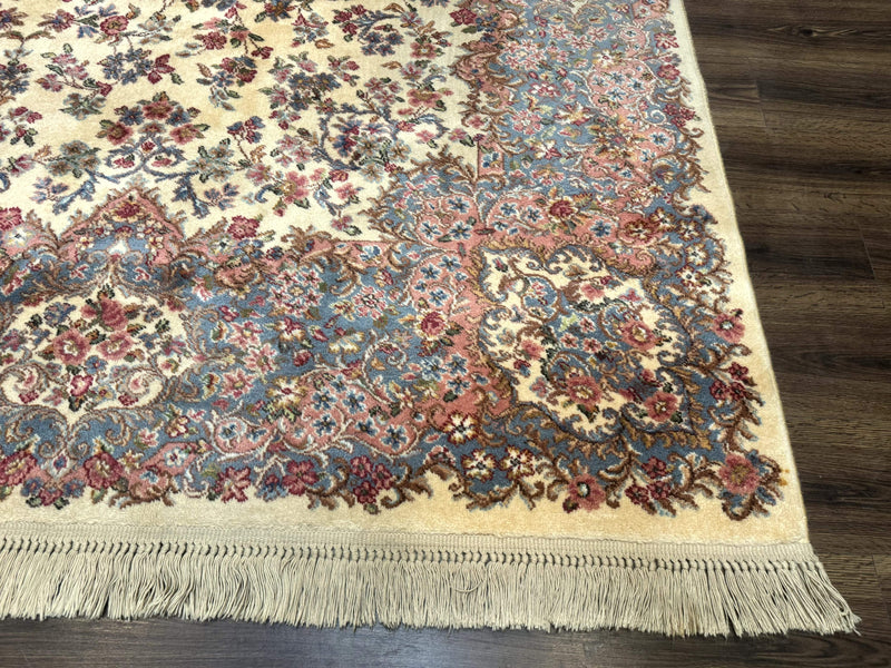 8.8 x 10.6 Karastan Kirman Rug #788, Wool Vintage Discontinued Floral Carpet by Jewel Rugs