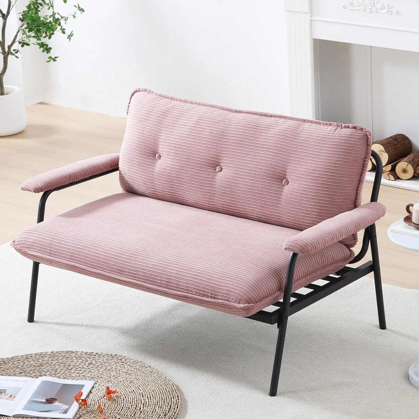 Modern Metal Frame Sofa With Sponge Filling For Compact Spaces And Versatile Use by Unique Piece Furniture
