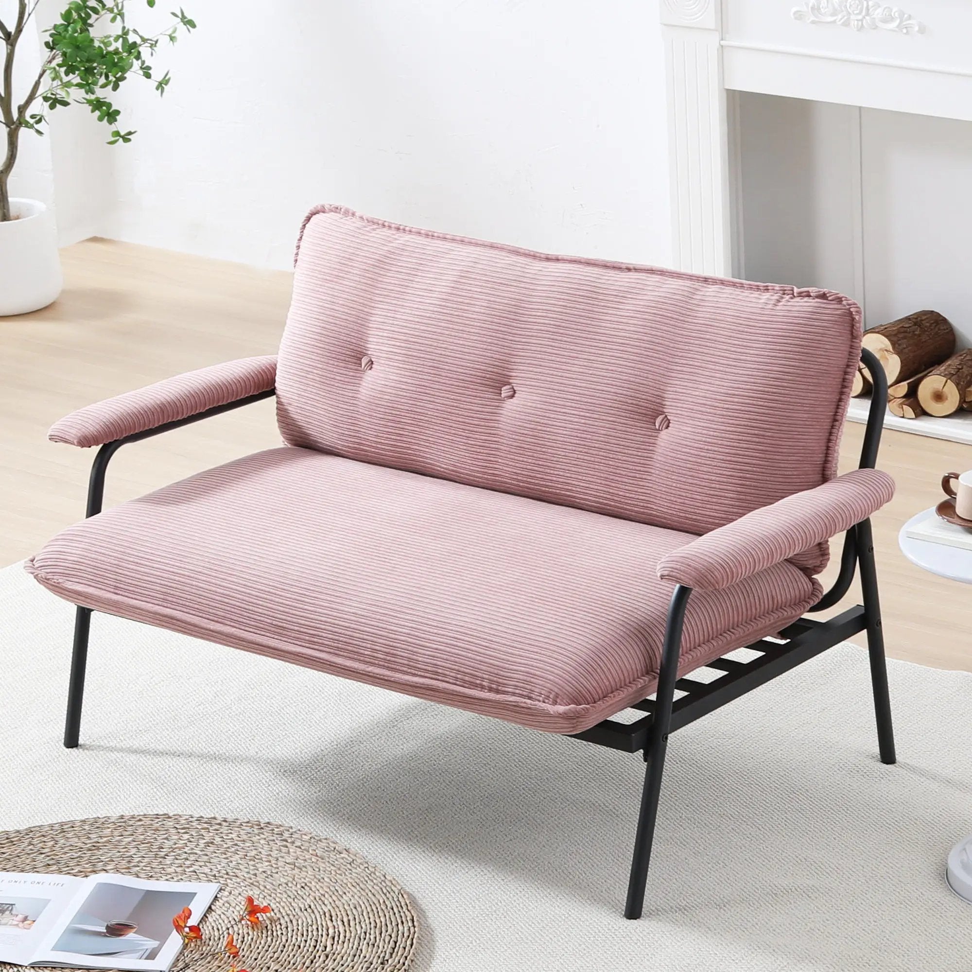 Modern Metal Frame Sofa With Sponge Filling For Compact Spaces And Versatile Use by Unique Piece Furniture