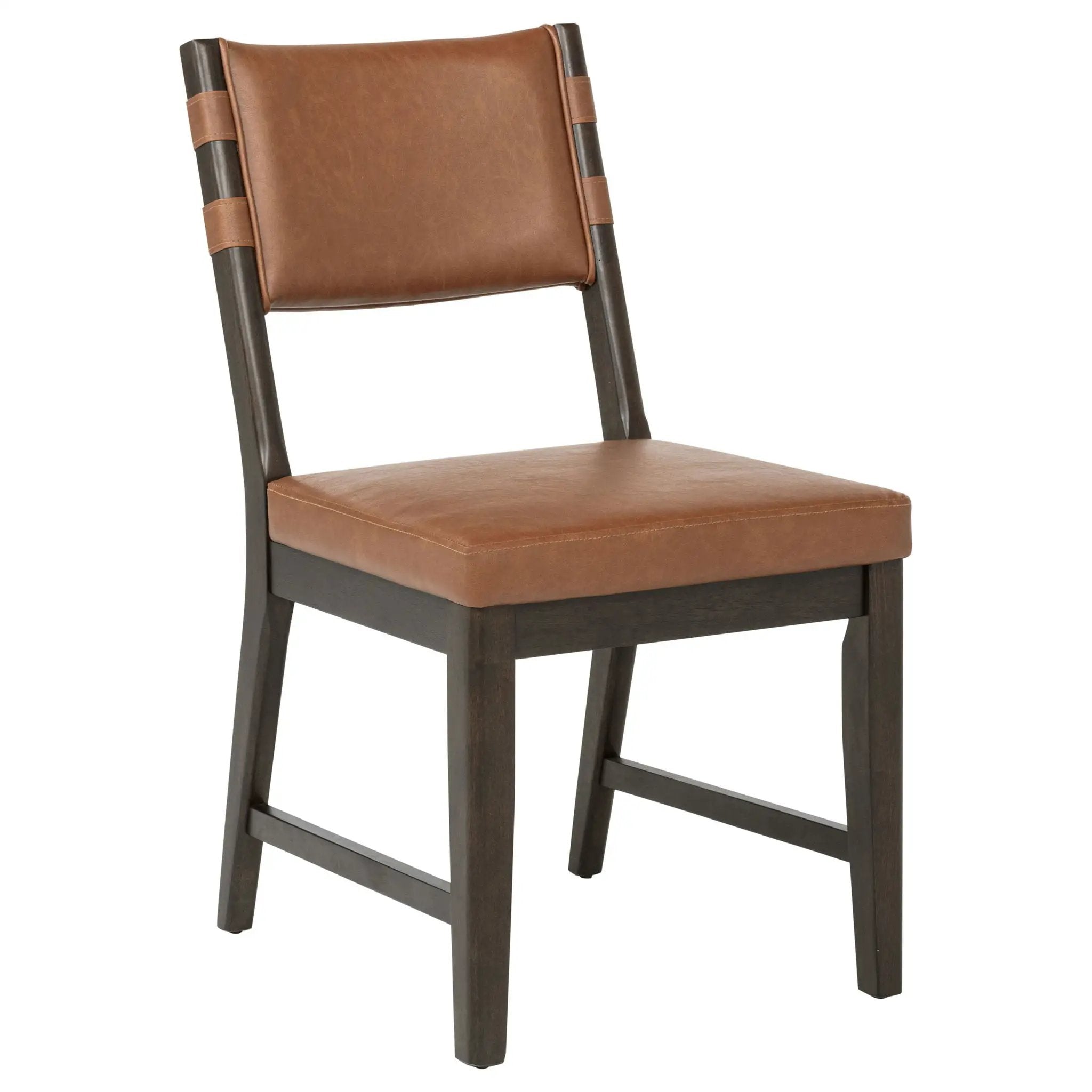 Tegan Faux Leather Upholstered Dining Side Chair Cognac (Set of 2) by Unique Piece Furniture