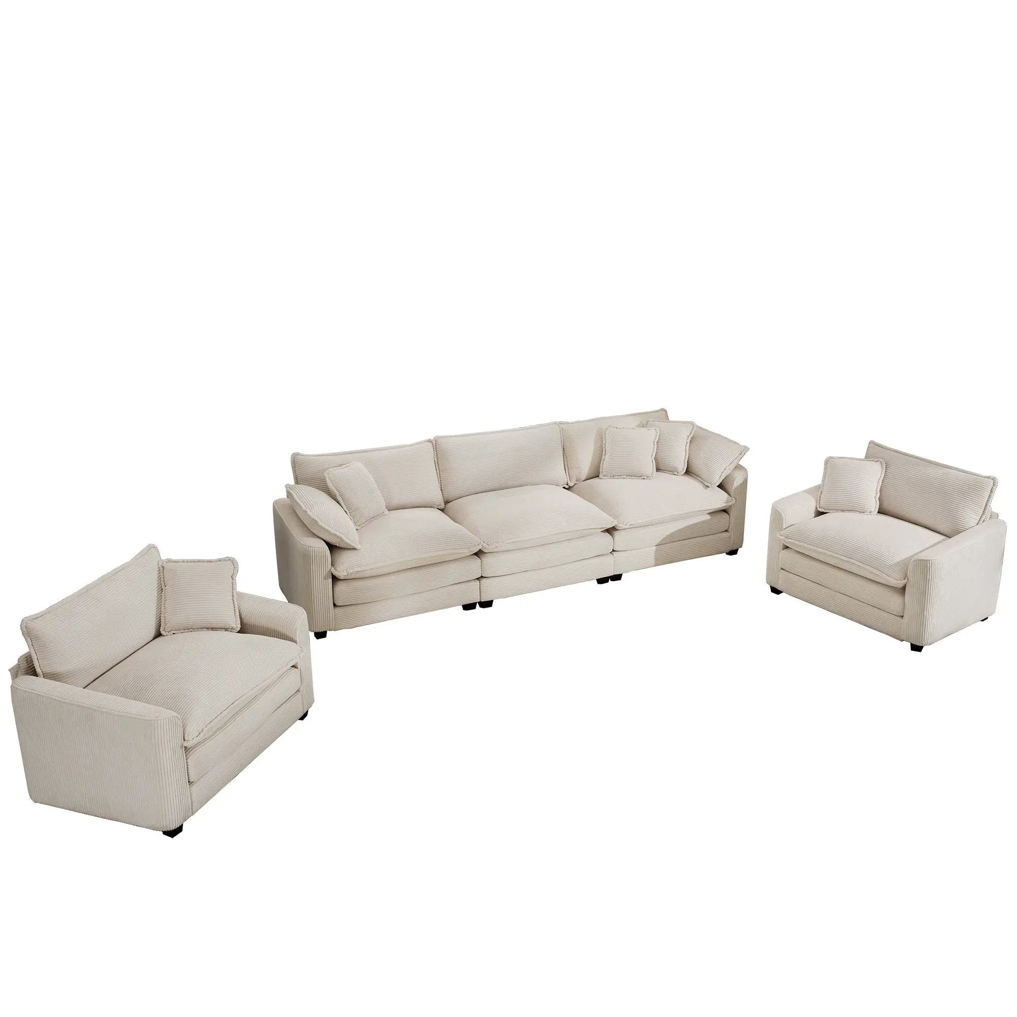 Elegant Oversized Sectional Sofa Set With Deep Seats And Flexible Layout by Unique Piece Furniture