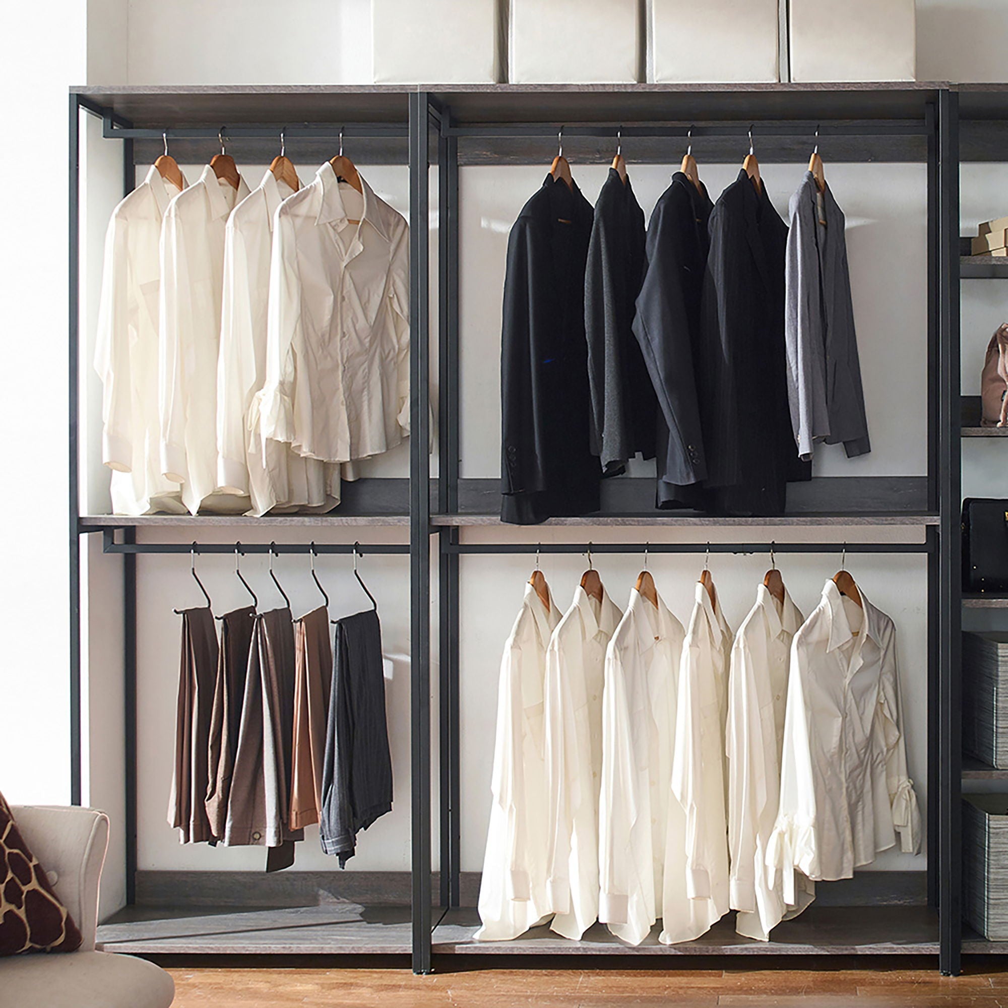 Monica - Walk-In Closet System, Modular Storage - Rustic by HouseOfZazla