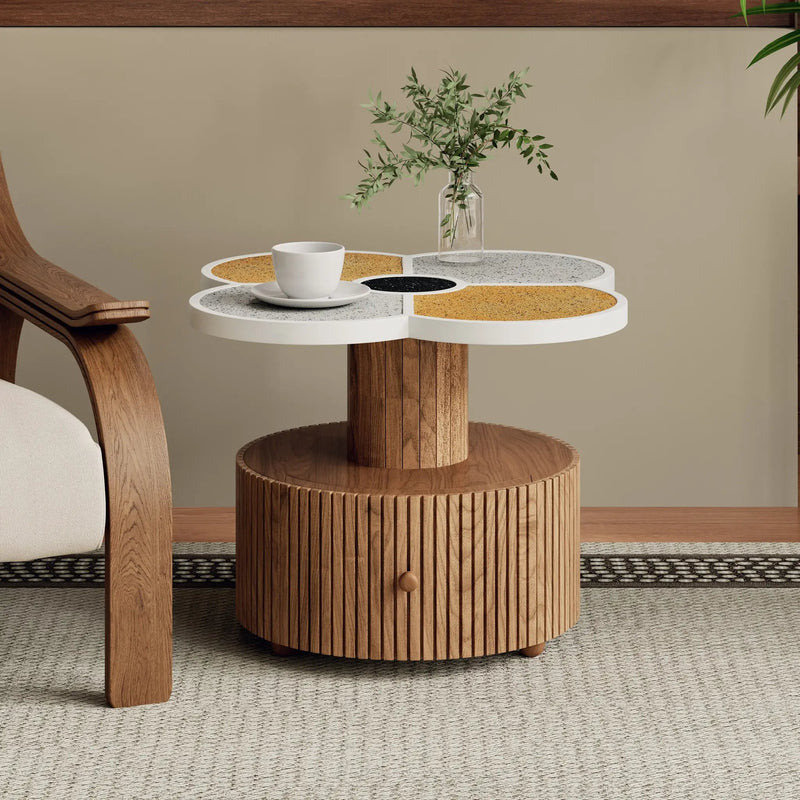 Unique Four-Leaf Clover Side Table for Living Room, Bedroom & Small Spaces by HouseOfZazla
