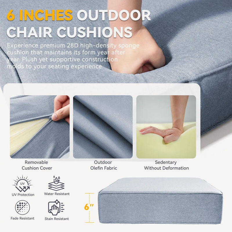 6" Thicker Outdoor Chair Cushion Set by HouseOfZazla
