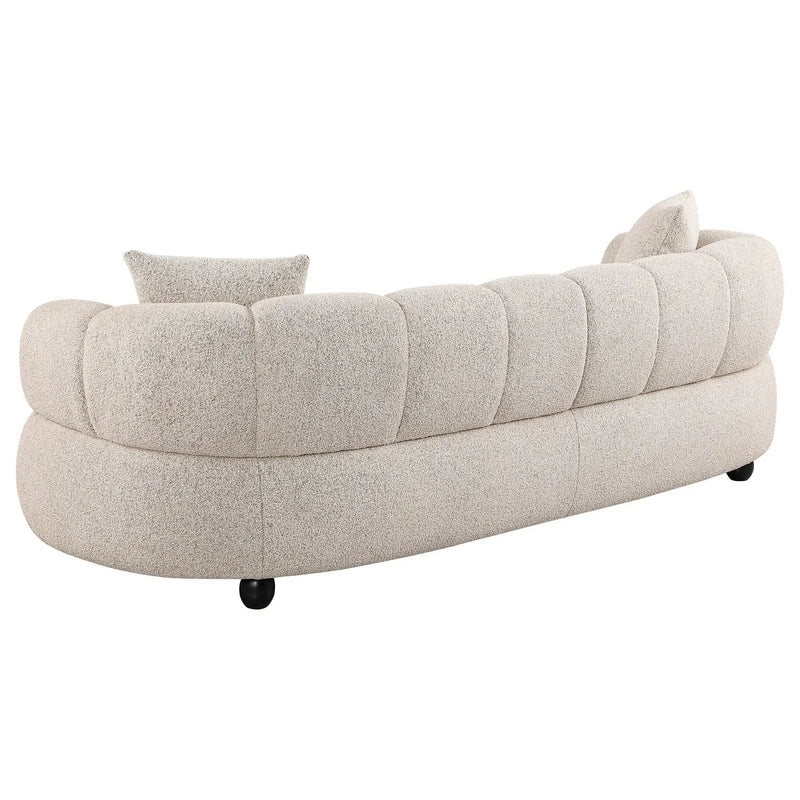 Whitney 2-Piece Contemporary Channel Tufted Boucle Sofa Set Pebble by Unique Piece Furniture