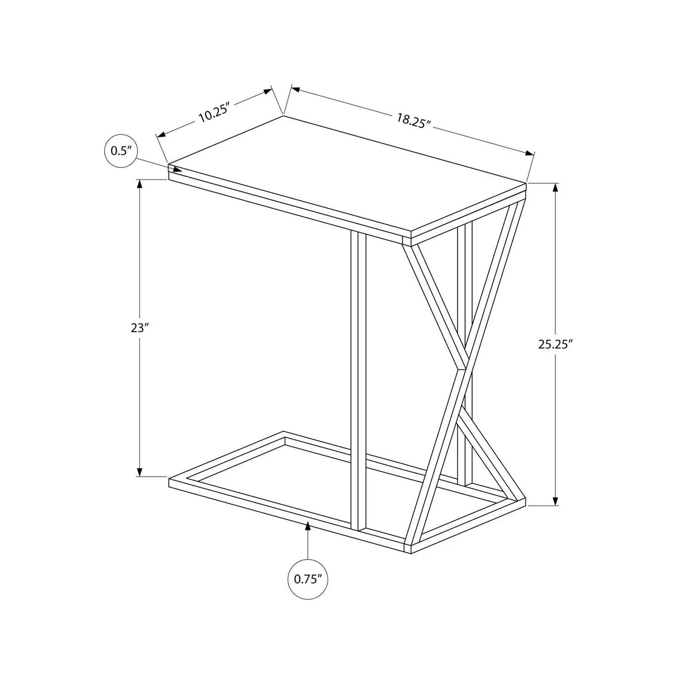 Accent Table C - Shaped, Contemporary & Modern by Unique Piece Furniture