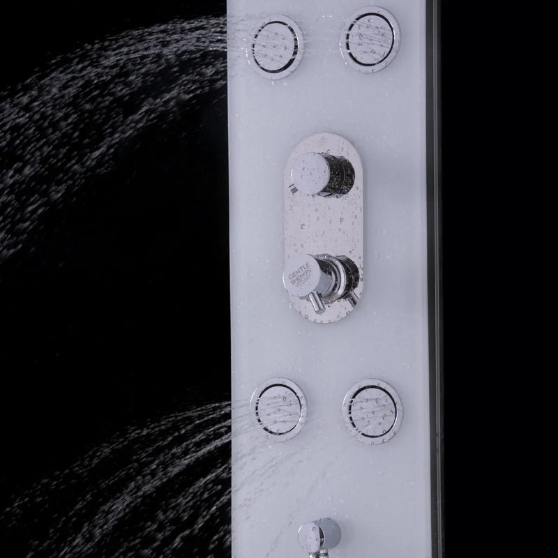 55 Inch Tempered Glass Shower Panel with Massage Jets Hand Shower by DirectDeals