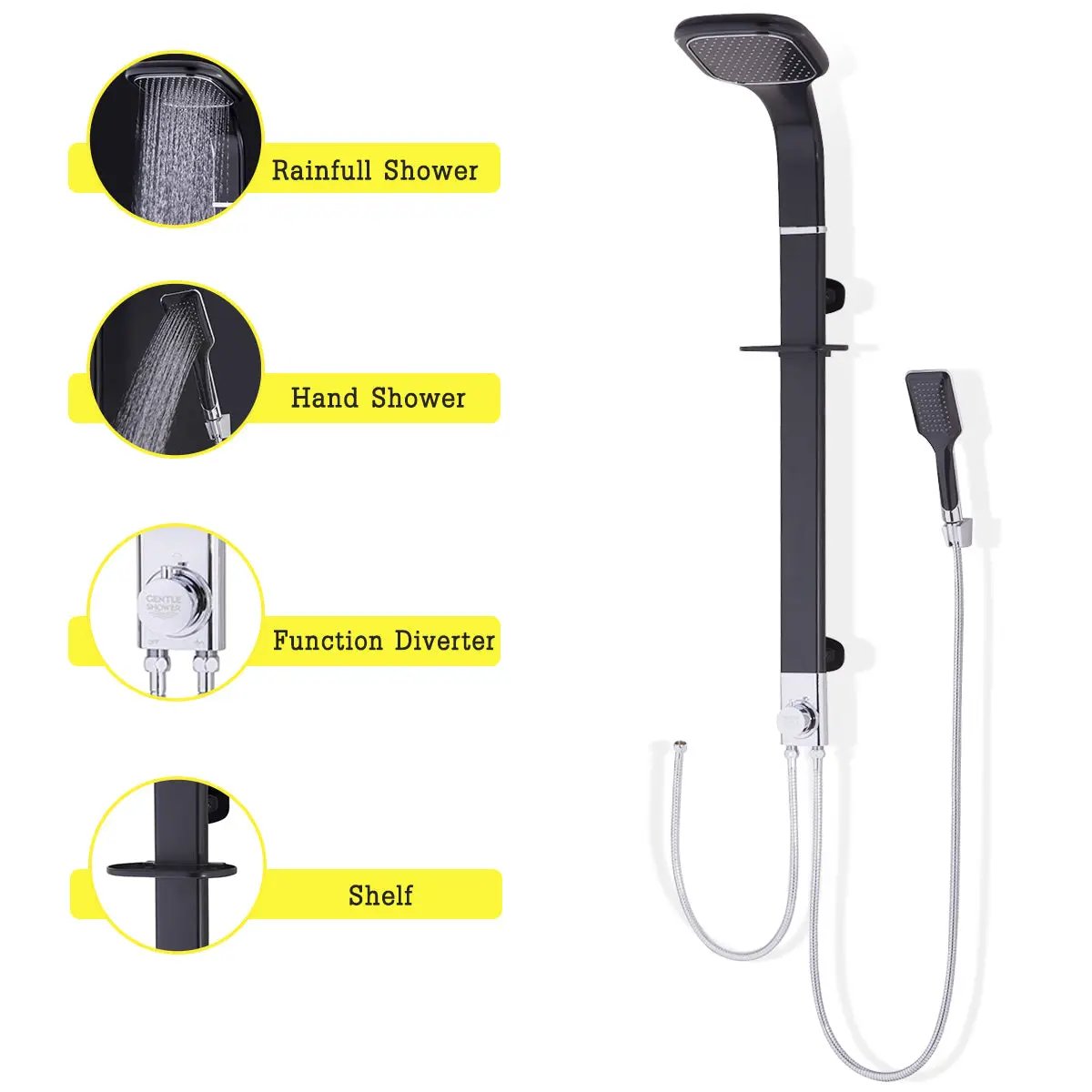 43 Inch Aluminium Alloy Shower Panel with Shower Head by DirectDeals