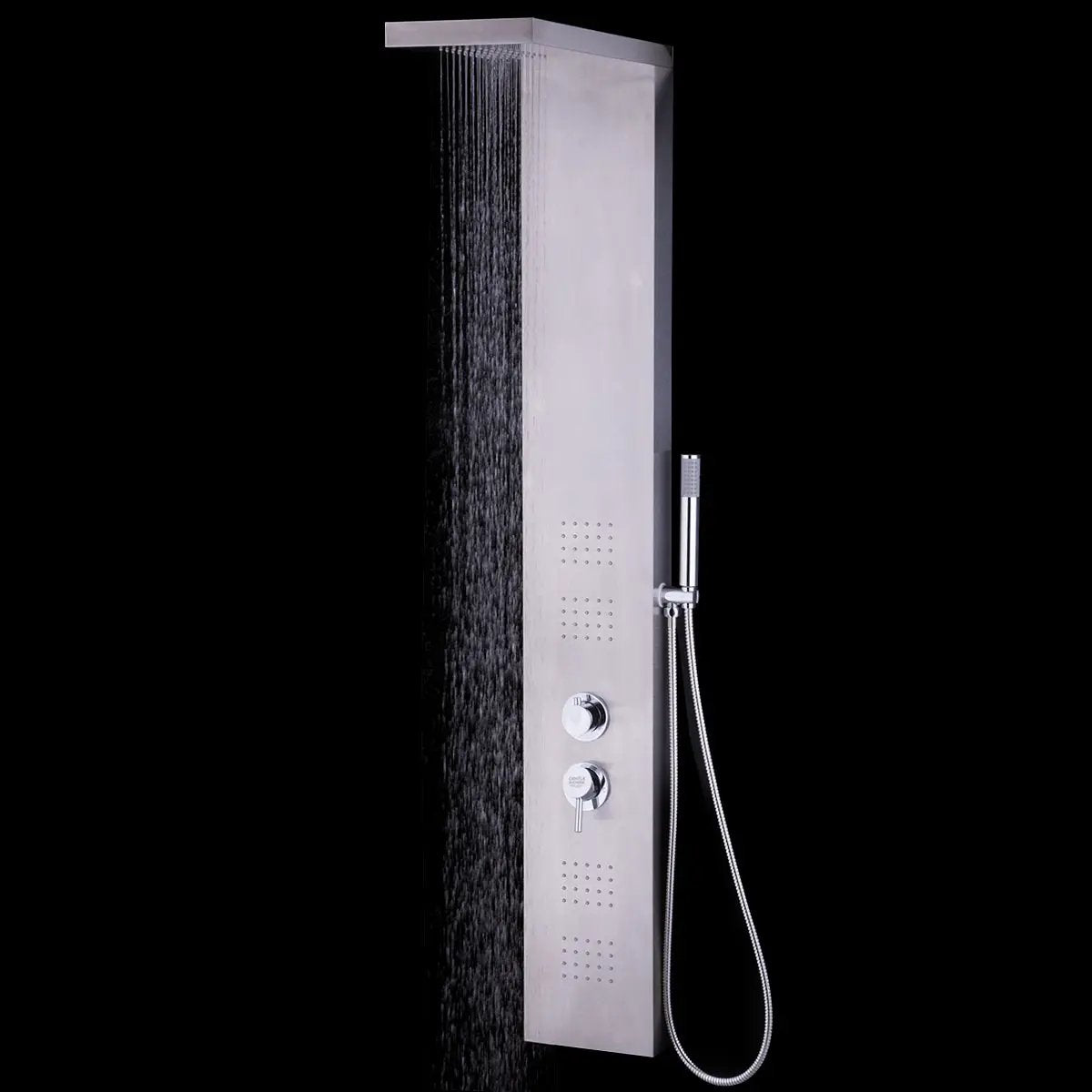 55 Inch Brushed Stainless Steel Shower Panel Rainfall Waterfall by DirectDeals
