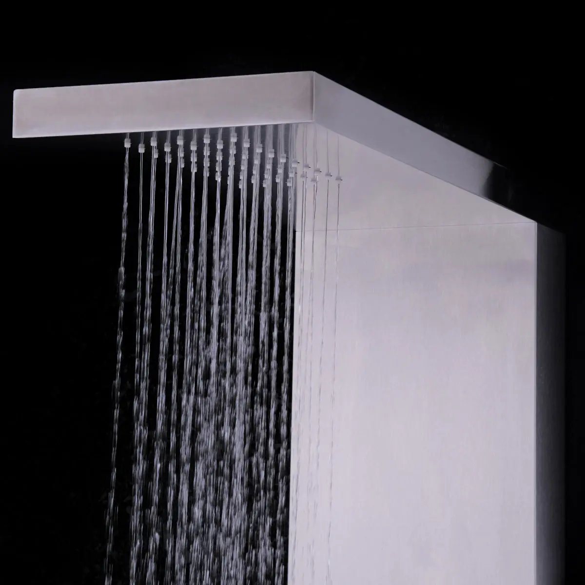 55 Inch Brushed Stainless Steel Shower Panel Rainfall Waterfall by DirectDeals