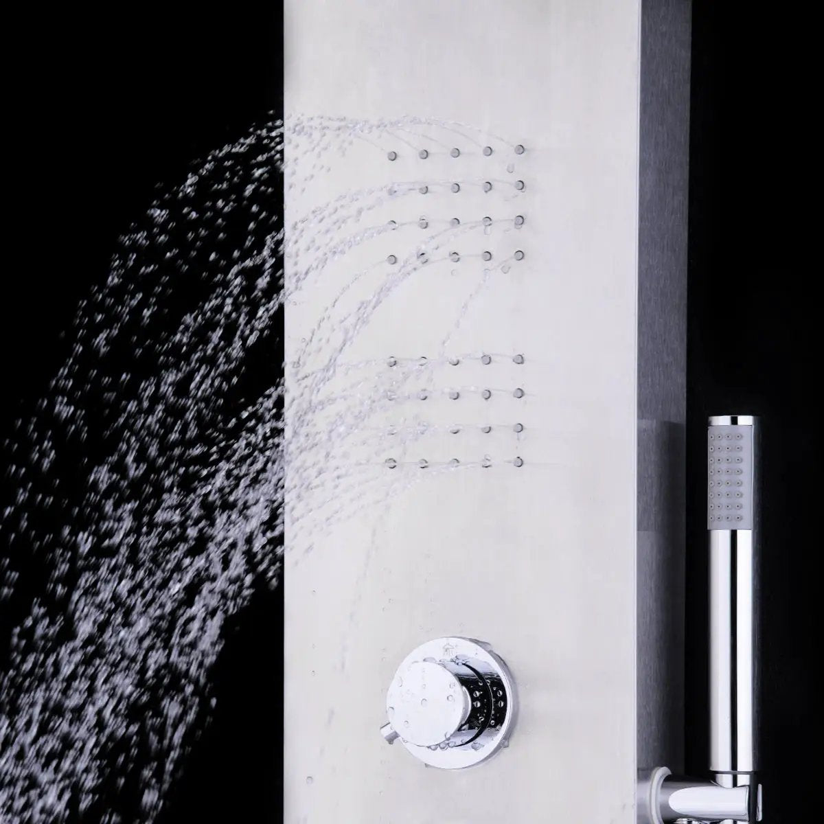 59” Stainless Steel Shower Panel with Massage Jets and Hand Shower by DirectDeals