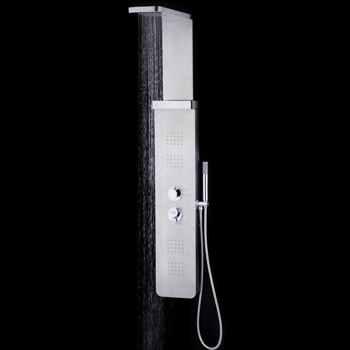 59” Stainless Steel Shower Panel with Massage Jets and Hand Shower by DirectDeals