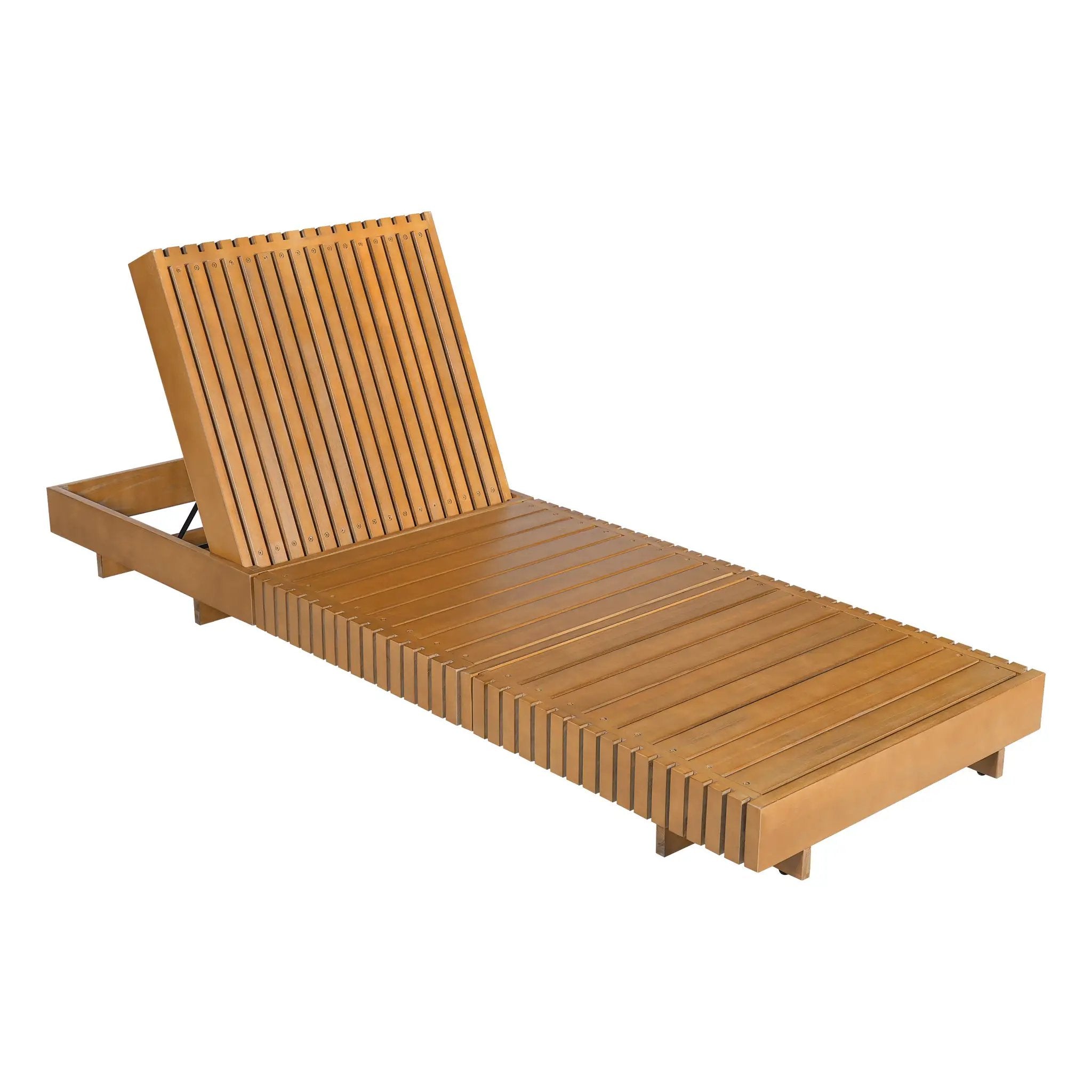 Lounge Chaise Set, Acacia Solid Wood with Lounge Cushion by HouseOfZazla