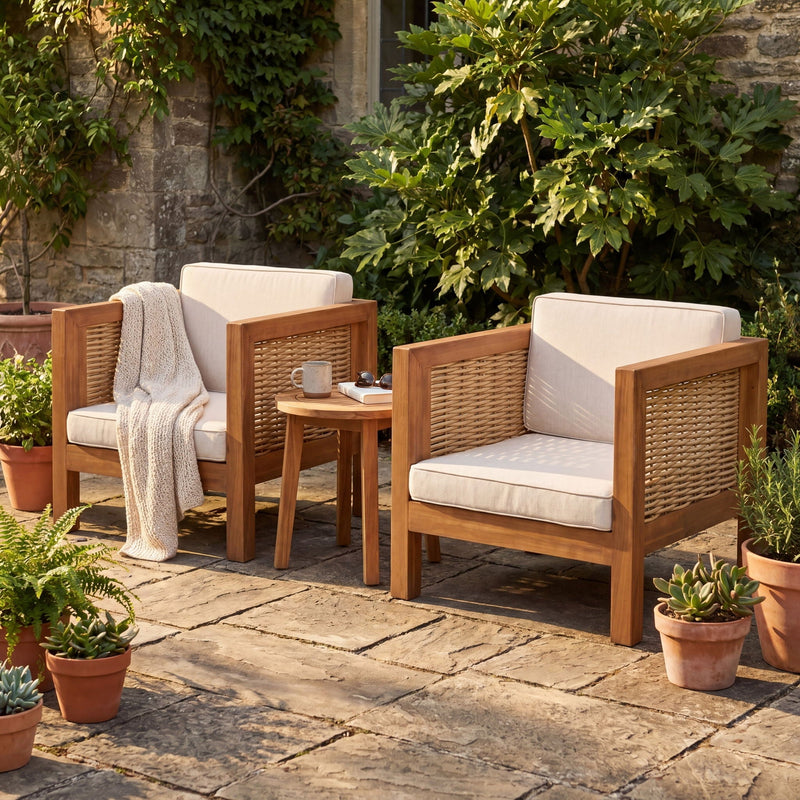 Outdoor Club Chair With Wicker Armrest by HouseOfZazla