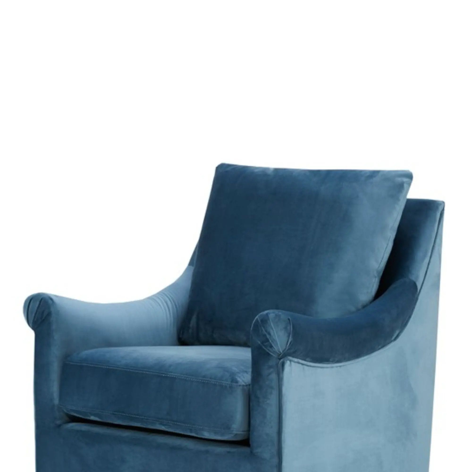 Swivel Chair With Curved Arms And Straight Back - Blue by HouseOfZazla