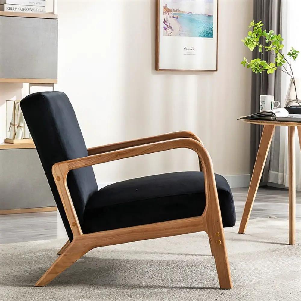 Classic Mid-Century Modern Accent Chairs, Open Framed Armchair With Cushioning by Unique Piece Furniture