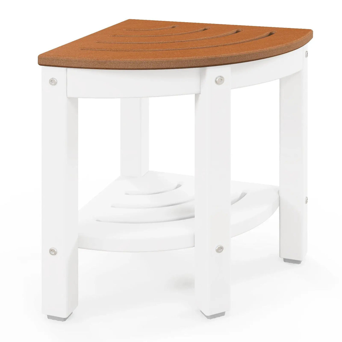 Heavy Duty Corner Shower Bench Stool with Storage Shelf for Shaving Legs, photo 3 of 9