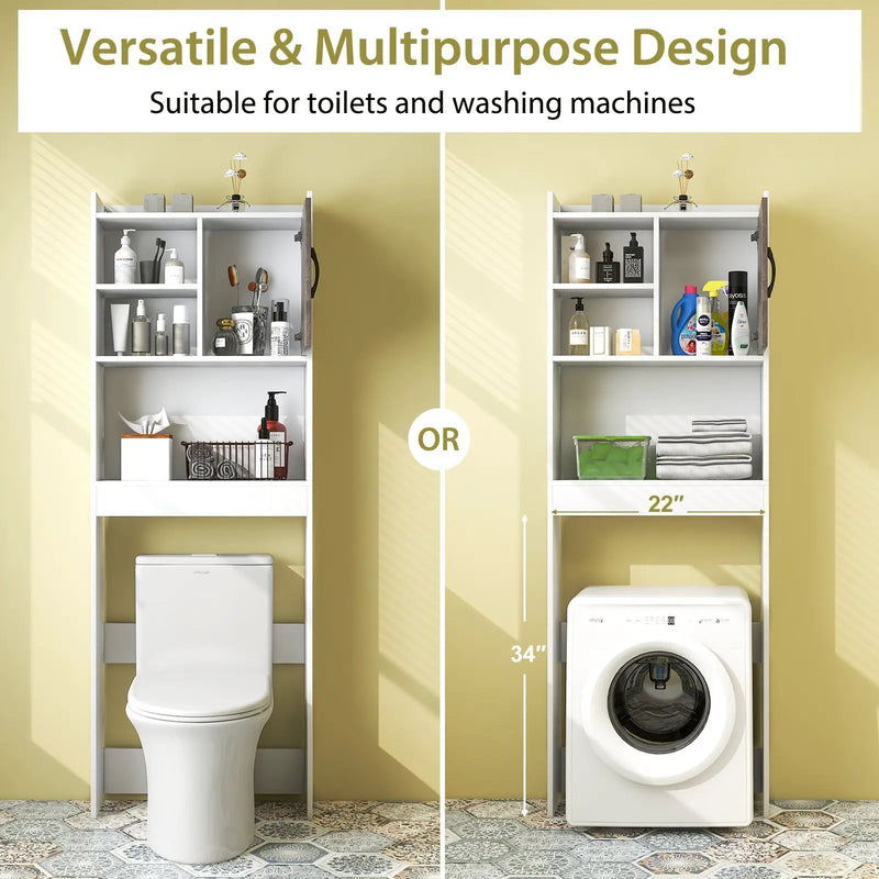 4-Tier Space-saving Toilet Sorage Cabinet with Open Shelves by DirectDeals