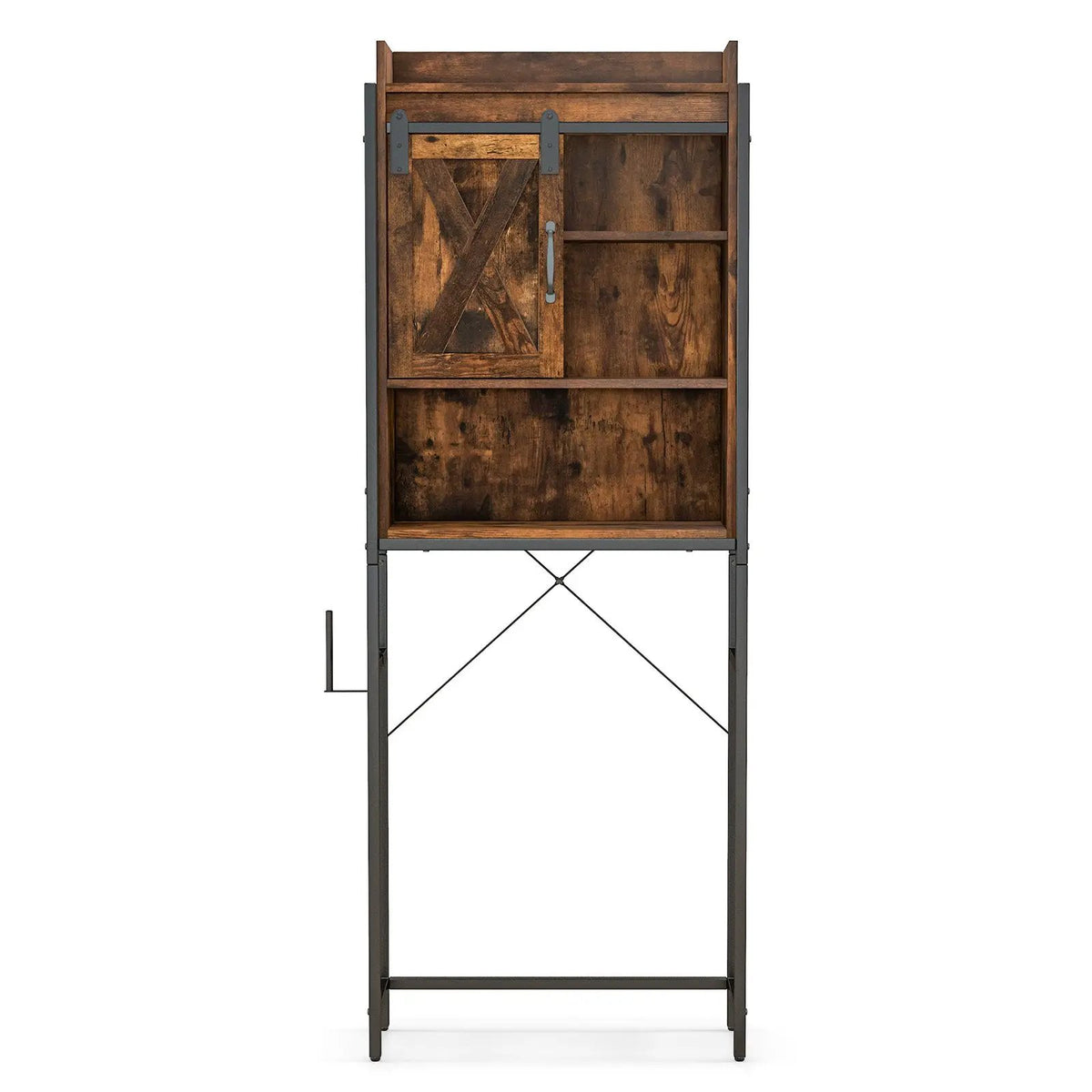 4-Tier Multifunctional Toilet Sorage Cabinet with Adjustable Shelf and Sliding Barn Door, photo 13 of 24