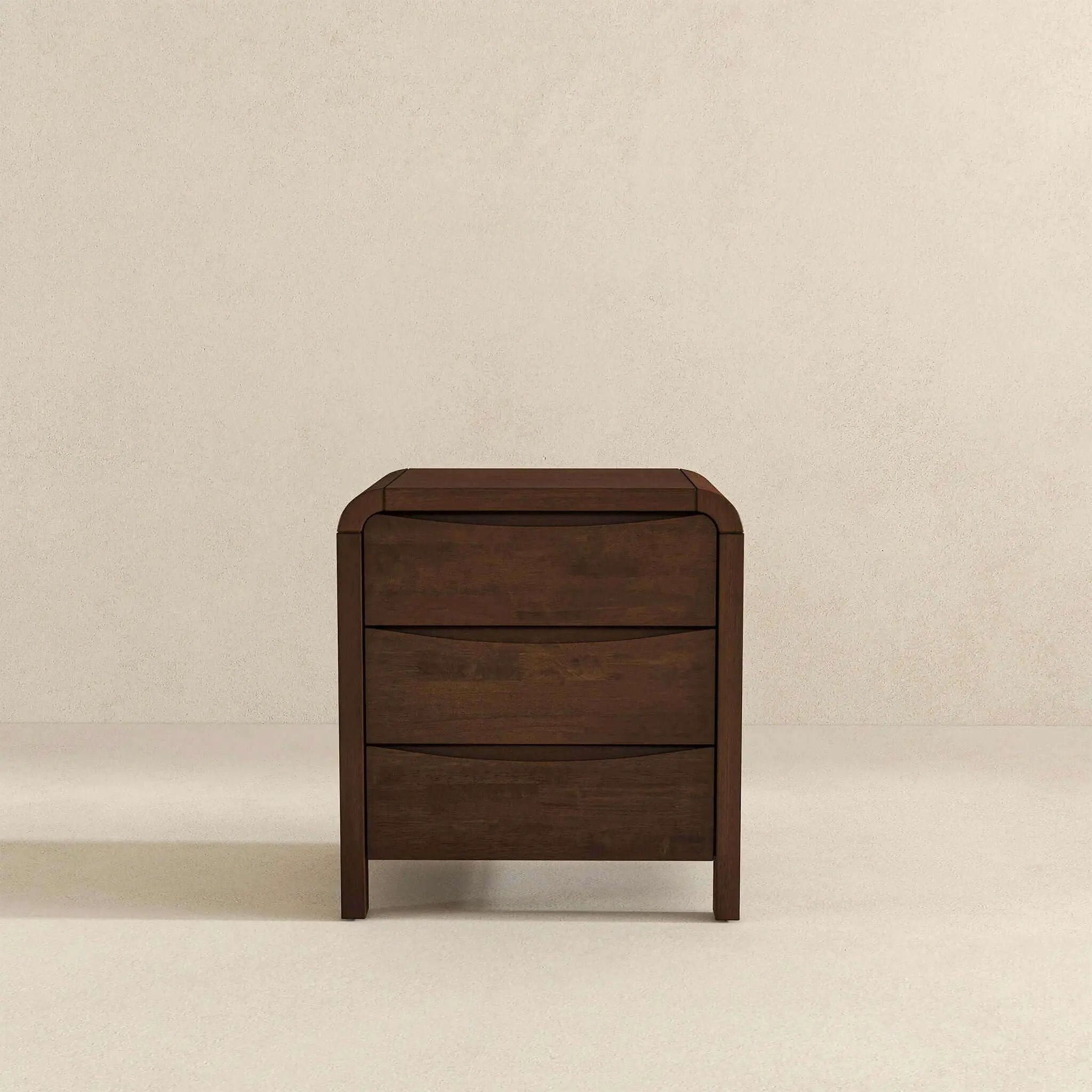 Lionel - Nightstand 3 Drawer Bed Side Table - Brown by HouseOfZazla