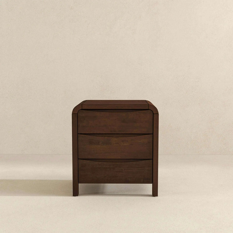 Lionel - Nightstand 3 Drawer Bed Side Table - Brown by HouseOfZazla