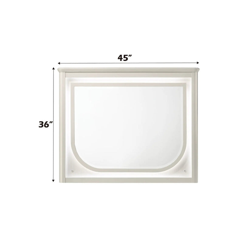 Laveda Mirror With LED - White by HouseOfZazla