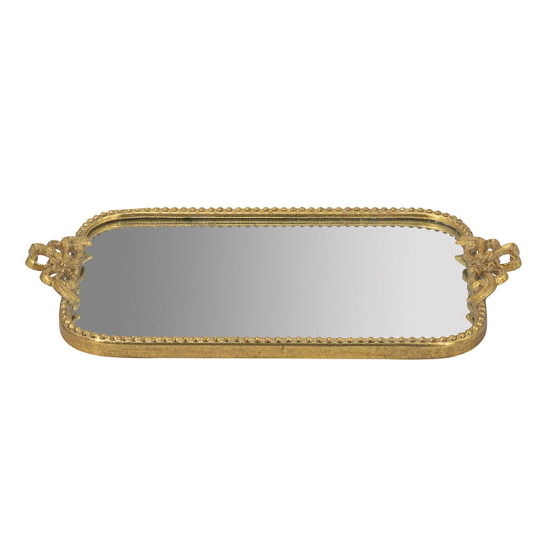 Ornate Gold Accent Tray with Mirrored Surface by HouseOfZazla