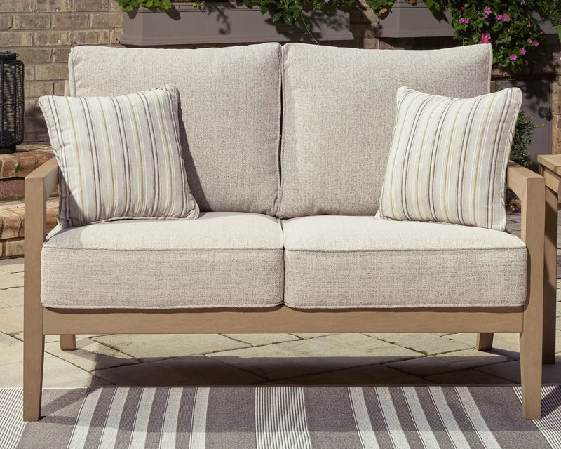 Hallow Creek - Loveseat With Cushion - Driftwood by Unique Piece Furniture