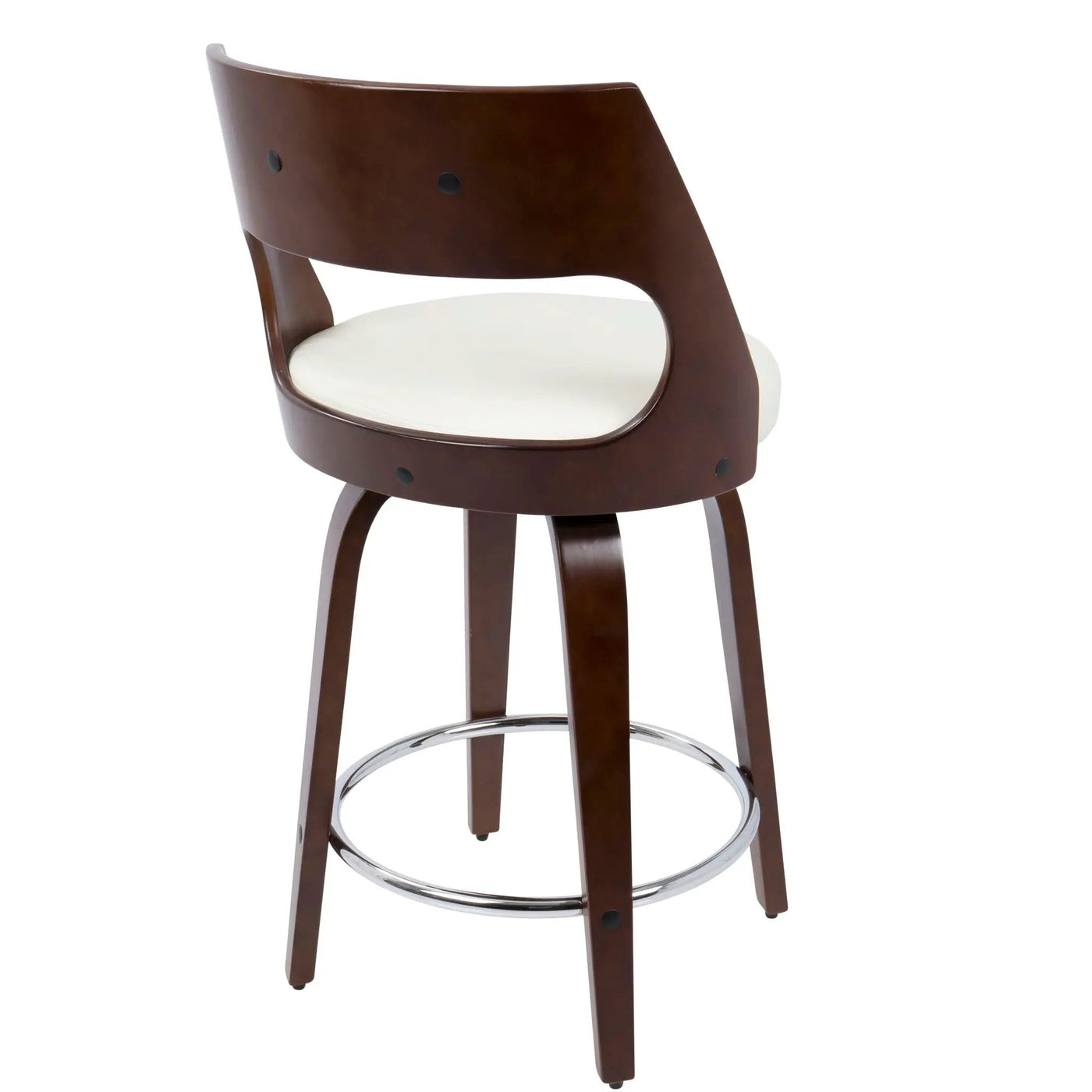 Cecina - Mid-Century Modern Fixed Height Counter Stool With Swivel And Round Footrest (Set of 2) by HouseOfZazla