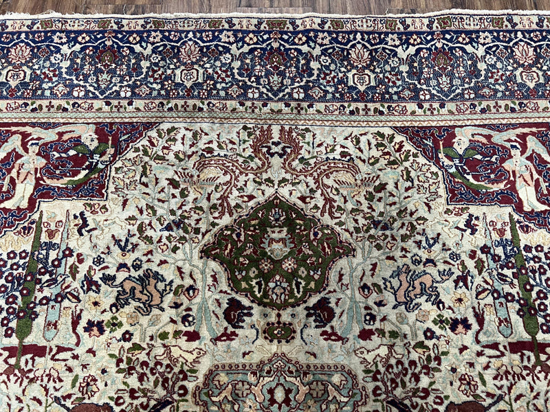 Rare Antique Indian Agra Rug, Early 20th Century Indian Carpet, Animal and Angel Motifs, Hunting Scene, Collectible Oriental Carpet, Wow by Jewel Rugs